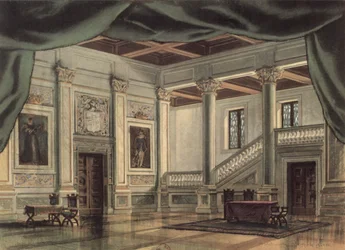 Diseño de escenografía para el acto III de la ópera «Rigoletto» de Giuseppe Verdi (1813-1901)